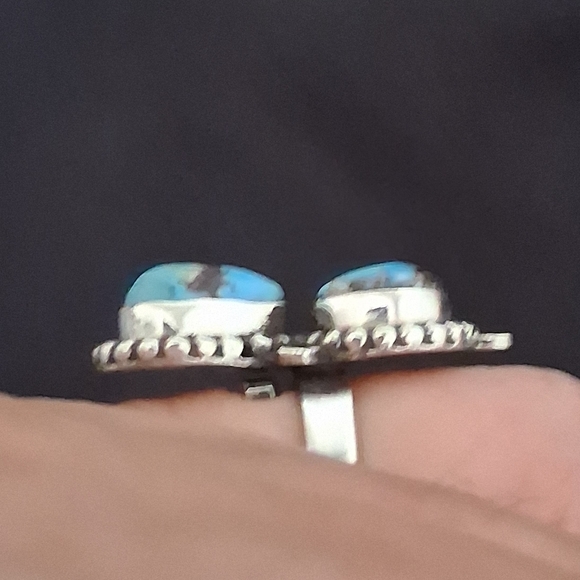 GOLDEN HILLS TURQUOISE RING 925 STERLING SILVER SIZE 7 - Picture 3 of 5